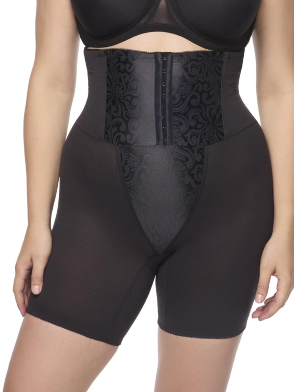 Cupid 5059 High Waist Cincher & Thigh Slimmer Extra Firm Shapewear – Black 2X